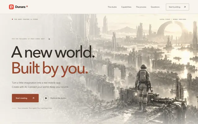 Screenshot of Dunara — A new world. Built by you.