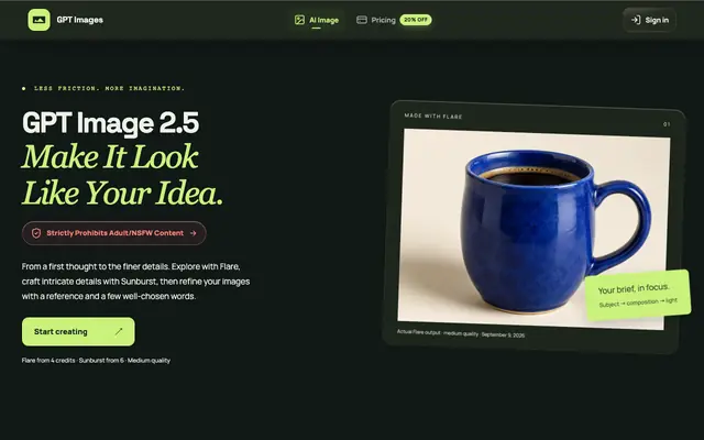 Screenshot of gpt-images.pro