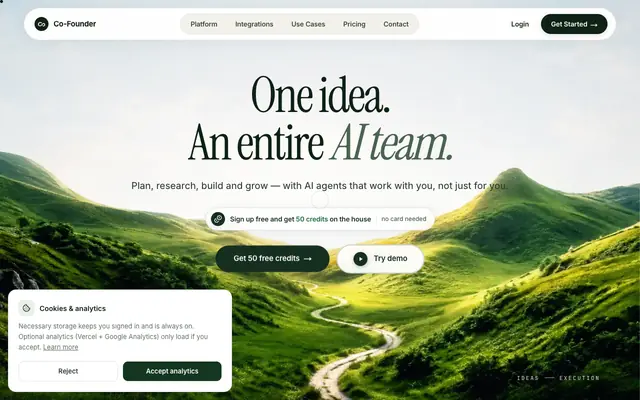 Screenshot of Co-Founder AI — Agentify your business