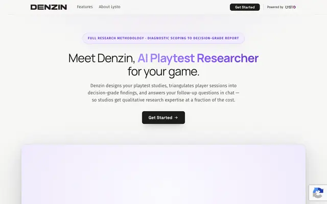 Screenshot of DENZIN - AI Playtest Researcher