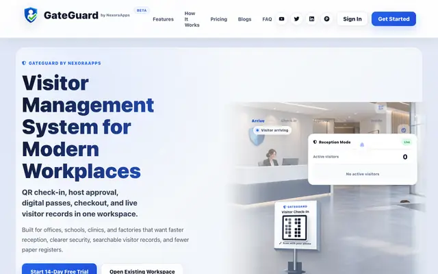 Screenshot of GateGuard by NexoraApps | Visitor Management System
