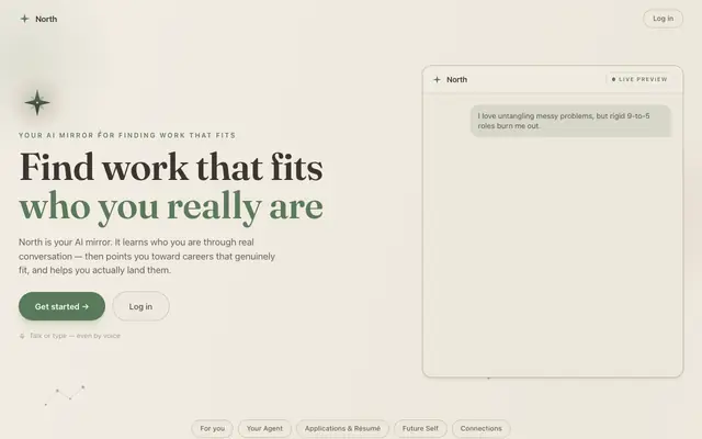 Screenshot of North — Find work that actually fits you