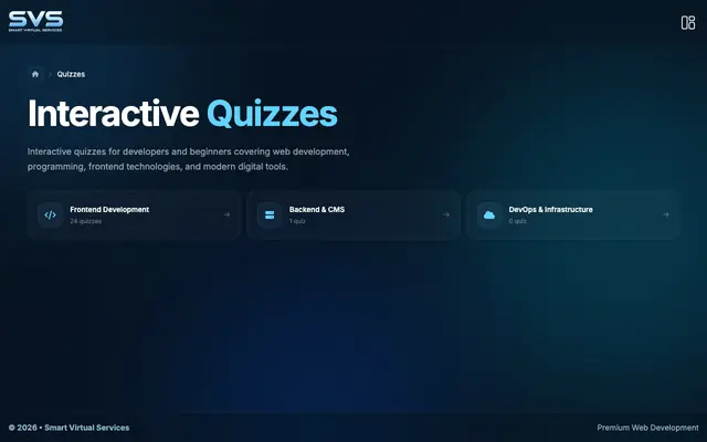 Screenshot of Interactive Quizzes