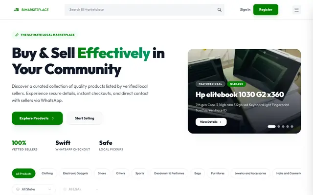 Screenshot of BI - The Ultimate Marketplace