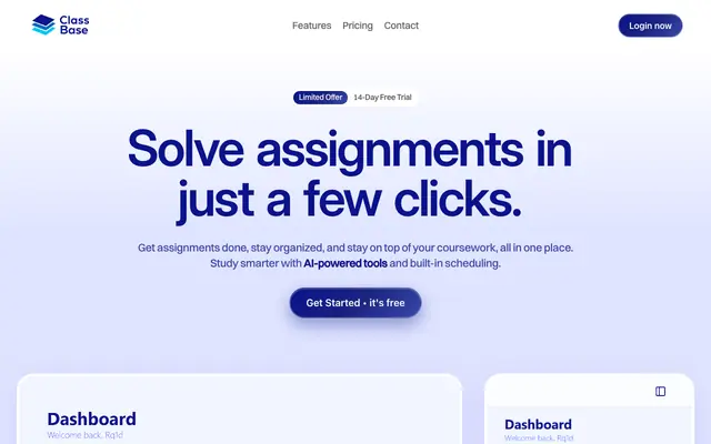 Screenshot of ClassBase - AI-Powered Assignment Assistant
