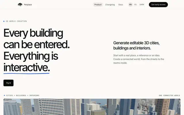 Screenshot of Perplace | Worlds that agents can inhabit