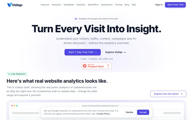 Screenshot of Visitqo — Turn Every Visit Into Insight