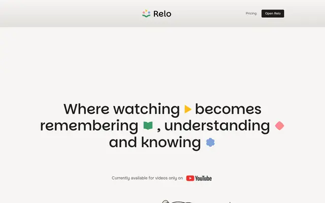 Screenshot of Relo – Take notes while watching YouTube