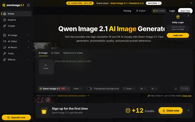 Screenshot of qwenimage21.app