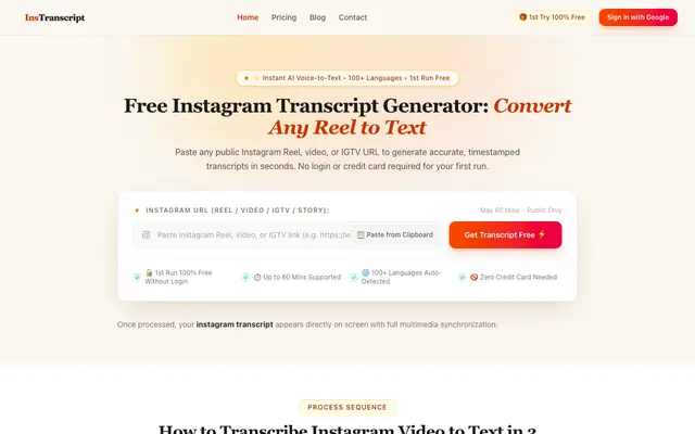 Screenshot of ins-transcript.com