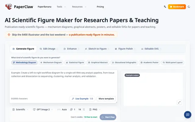 Screenshot of paperclaw.org