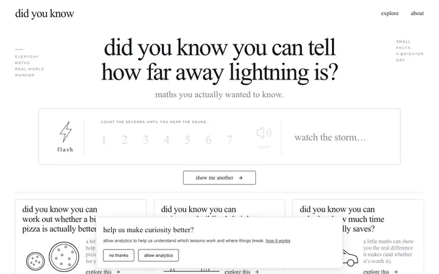 Screenshot of did you know — maths you actually wanted to know