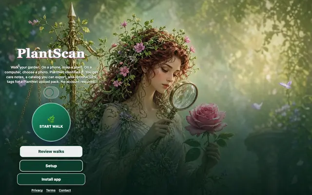 Screenshot of PlantScan