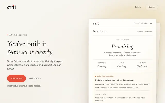Screenshot of Sign up · Crit by keya