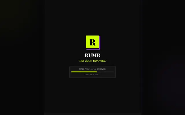 Screenshot of Rumr — Topic-First Social Discovery