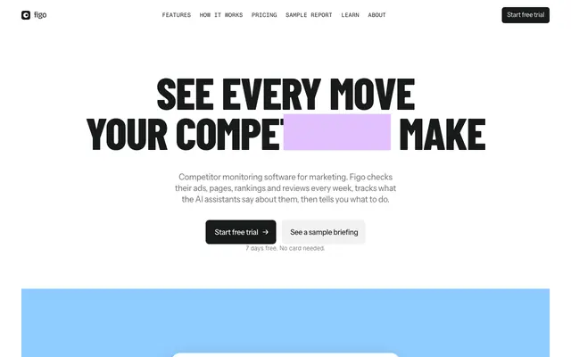 Screenshot of Competitor Monitoring Software for Marketing | Figo
