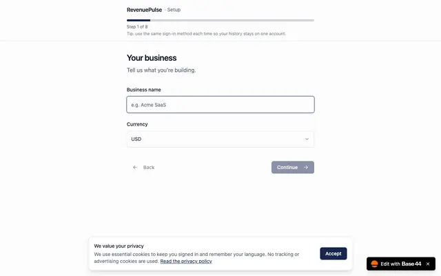 Screenshot of RevenuePulse