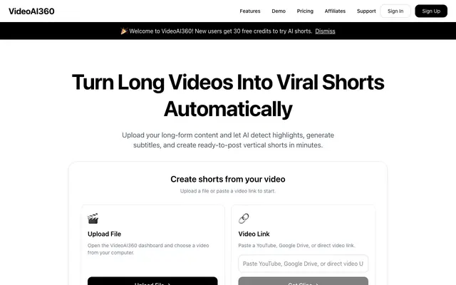 Screenshot of VideoAI360