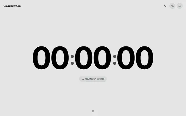 Screenshot of Online Countdown Timer (Minimalist & Fullscreen)