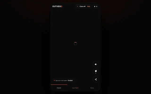 Screenshot of Outvids — AI-generated reels, ranked by Outvids