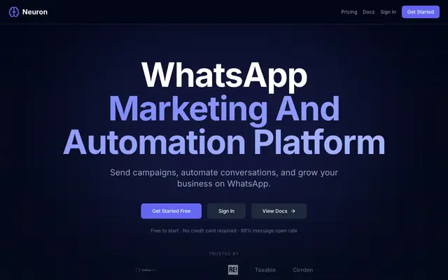 Screenshot of Neuron — WhatsApp Marketing And Automation Platform | Campaigns & AI Chatbots