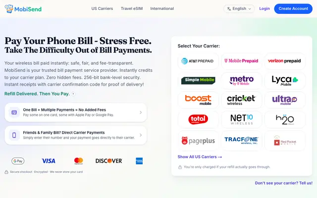 Screenshot of MobiSend — Pay Your Phone Bill & Refill In Seconds