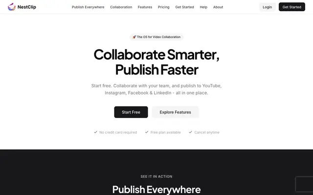 Screenshot of NestClip - The All-in-One Video Workflow Platform