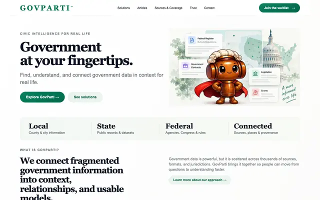 Screenshot of GovParti | Government at your fingertips