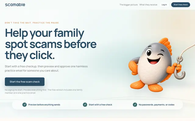 Screenshot of Scamable — Can You Spot the Scam?