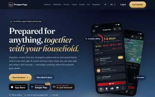 Screenshot of PrepperApp — Today, Supplies, Outside, Learn and Family