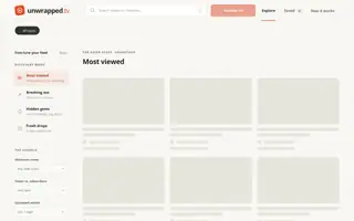 Screenshot of Discover YouTube Videos Beyond Your Feed | unwrapped.tv