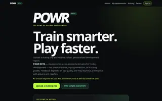 Screenshot of POWR | AI Hockey Development
