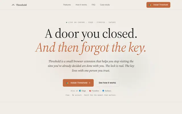 Screenshot of Threshold — Site Blocker Locked Behind an Accountability Partner