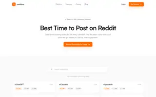 Screenshot of Best Time to Post on Reddit (2026) | Peeklens