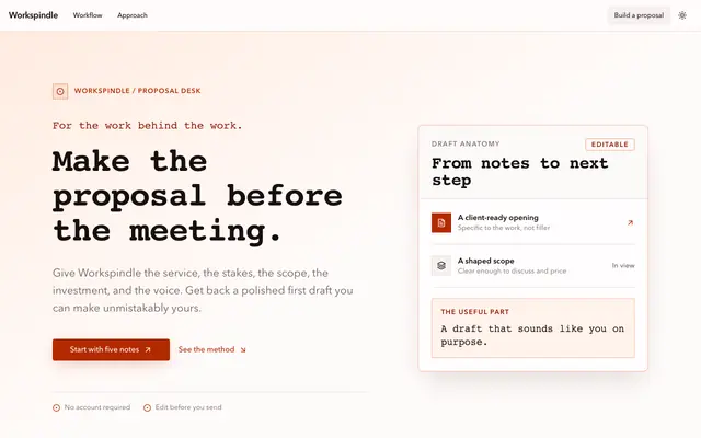 Screenshot of Workspindle