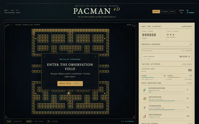 Screenshot of PACMAN 4D — On the Observability of Maze-Bound Spectres