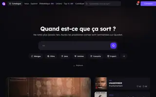 Screenshot of Dates de sortie 2026-2027 : manga, films, jeux - Quodat