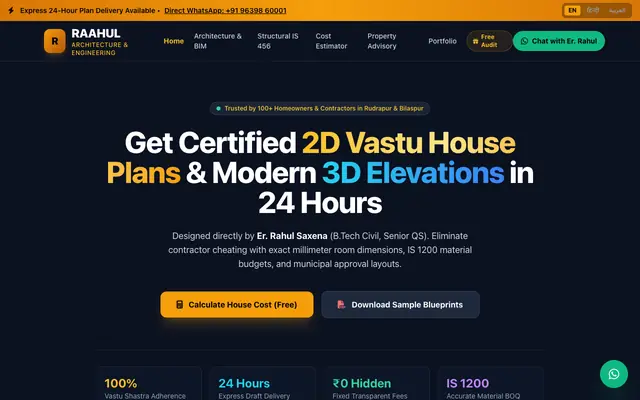 Screenshot of RAAHUL Architecture & Engineering