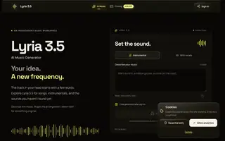 Screenshot of Lyria 3.5 AI Music Generator — Turn Ideas into Music