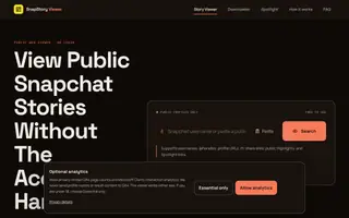 Screenshot of Snapchat Story Viewer — View Public Stories Anonymously · SnapStory Viewer