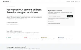 Screenshot of MCP Checkup — continuous contract testing for MCP servers