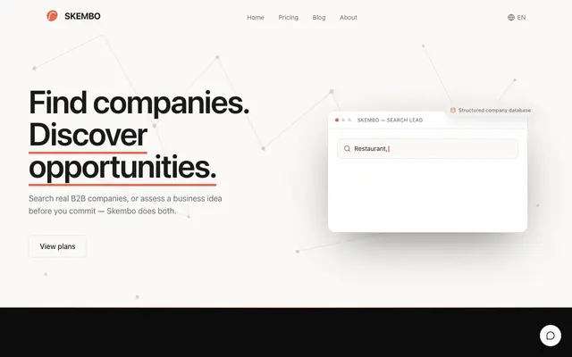 Screenshot of Skembo — Find Companies & Business Opportunities