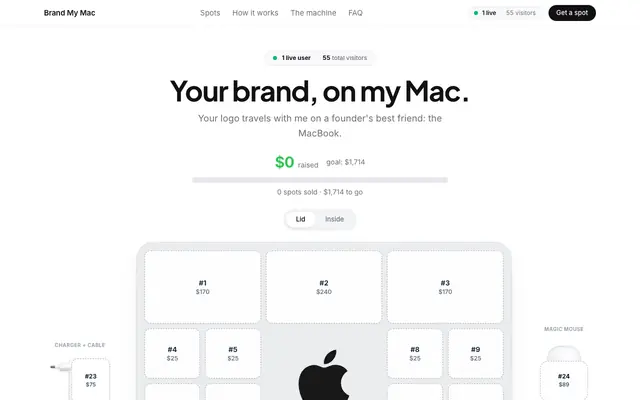 Screenshot of Brand My Mac — Let your brand travel