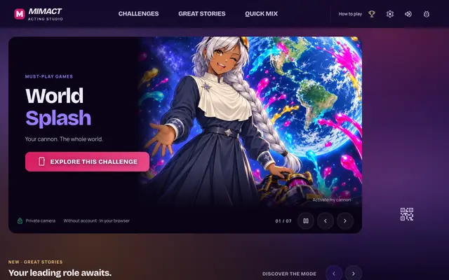 Screenshot of Mimact — Challenges, Great Stories and Quick Mix