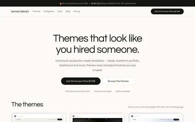 Screenshot of Komal Nakrani | Themes that look like you hired someone