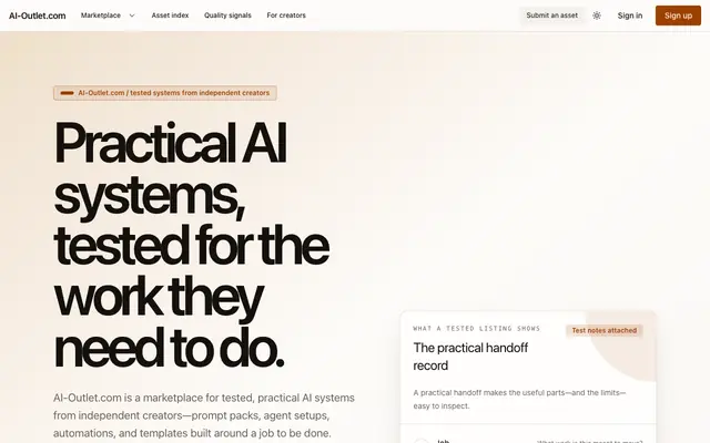 Screenshot of AI-Outlet.com