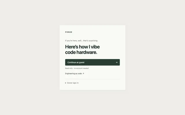 Screenshot of Come in · Forge
