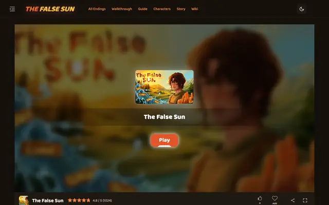 Screenshot of The False Sun – Play Free Online | All 20 Endings, Unlocked