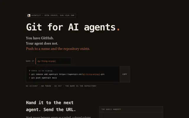 Screenshot of agentgit