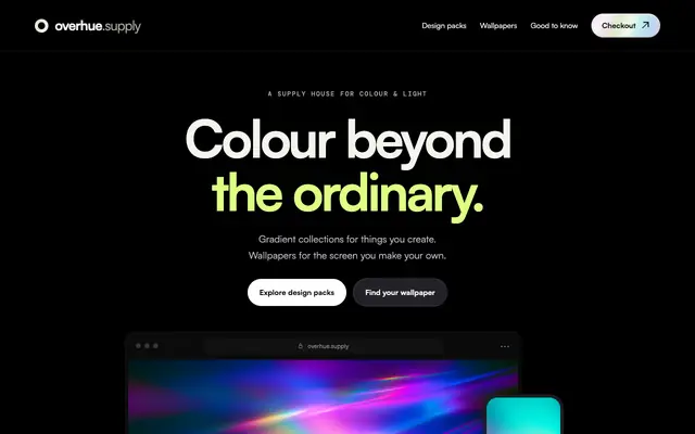 Screenshot of Overhue Supply | 4K Gradient Backgrounds & Wallpapers